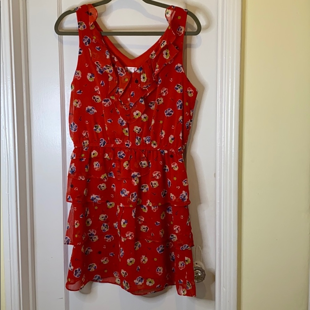 Xhilaration Red ruffled dress